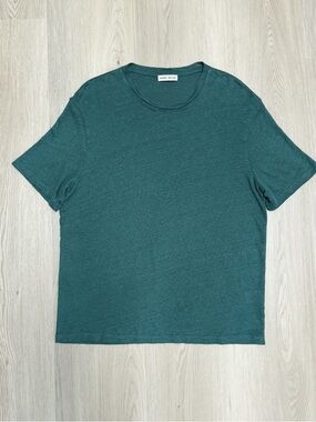 Harris Wilson Green Linen Knit Crew Neck Short Sleeve Mens Humbert T Shirt XL